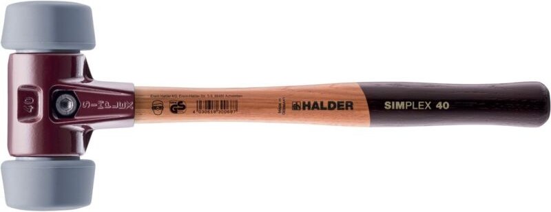 Simplex Schonhammer ø 50:40 mm TPE-mid grau mit Tempergussgehäuse - Halder