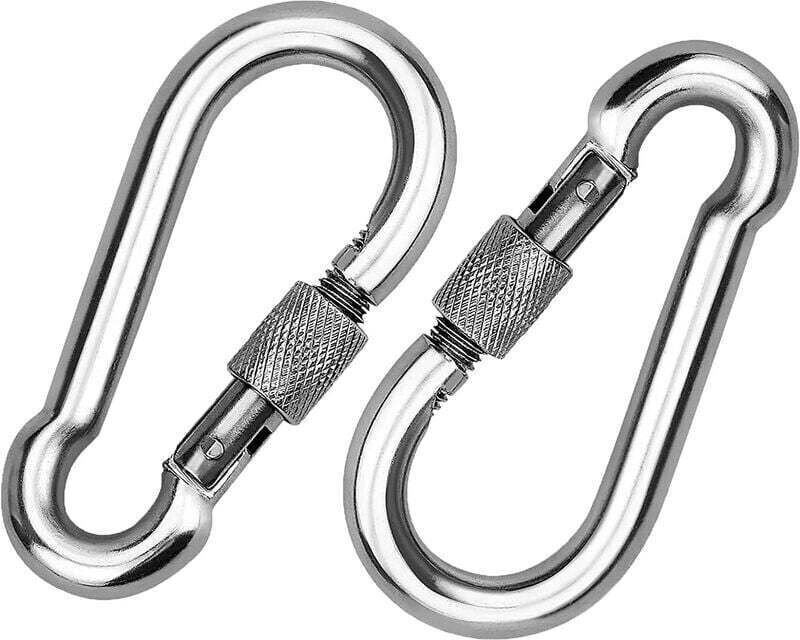 Stück Karabiner aus Edelstahl 304, Edelstahl-Schraubkarabiner, Edelstahl-Karabiner zum Befestigen von Seilen, Ketten, Gü...