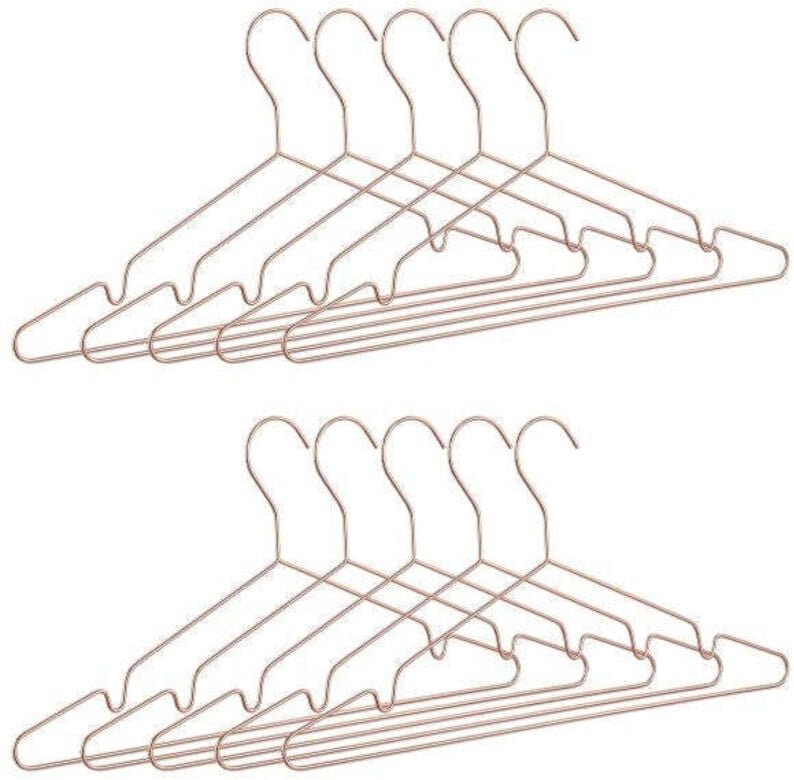 Set of 10 rose golden coat hangers