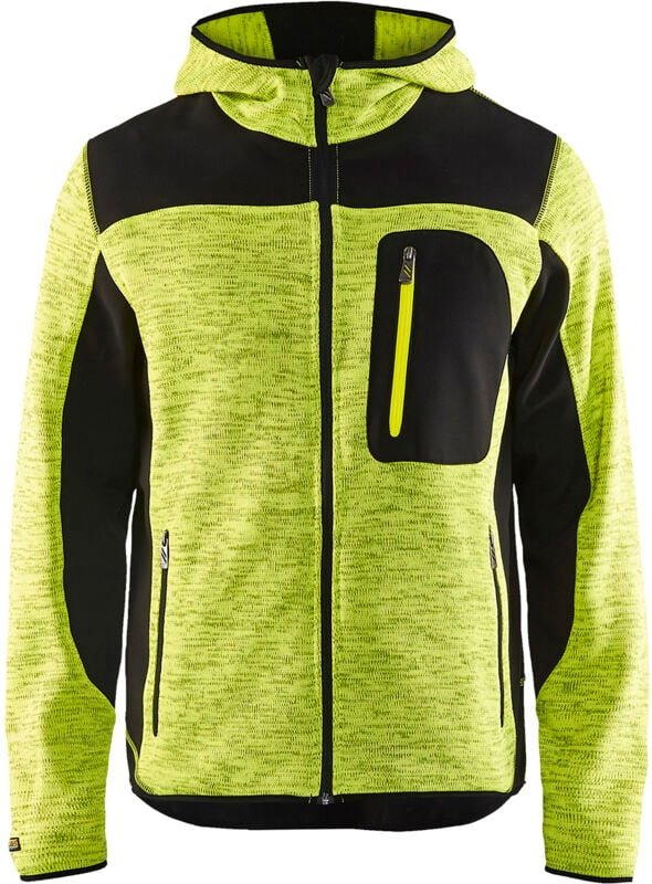 Blaklader - Strickjacke mit Kapuze t.xl - fluo gelb/schwarz - 493021173399-XL