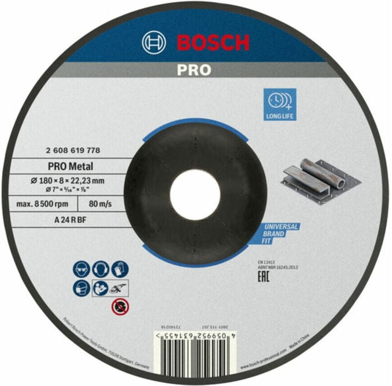 Pro Metal Schleifscheibe 180 x 8 x 22,23 mm - 2608619778 - Bosch