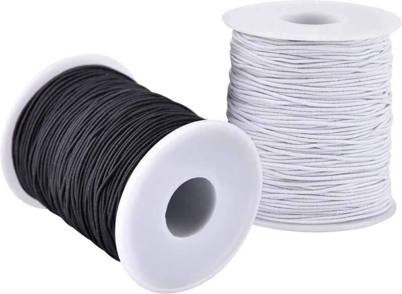 Elastic Band for Bracelets, 2 Rolls Rubber Cord, Rubber Cord 1 mm x 80 m, Bead Cord, Elastic Thread for diy Jewellery Ma...