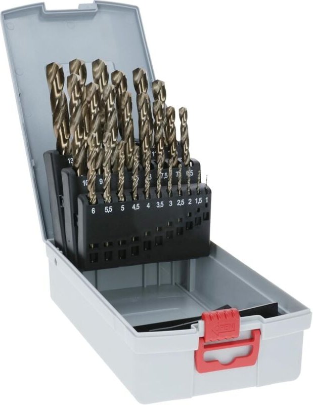 Zubehör ProBox 25-teiliges Kobalt-HSS-Bohrerset (für Edelstahl, Bohrmaschinen-/Schrauberzubehör) Gold