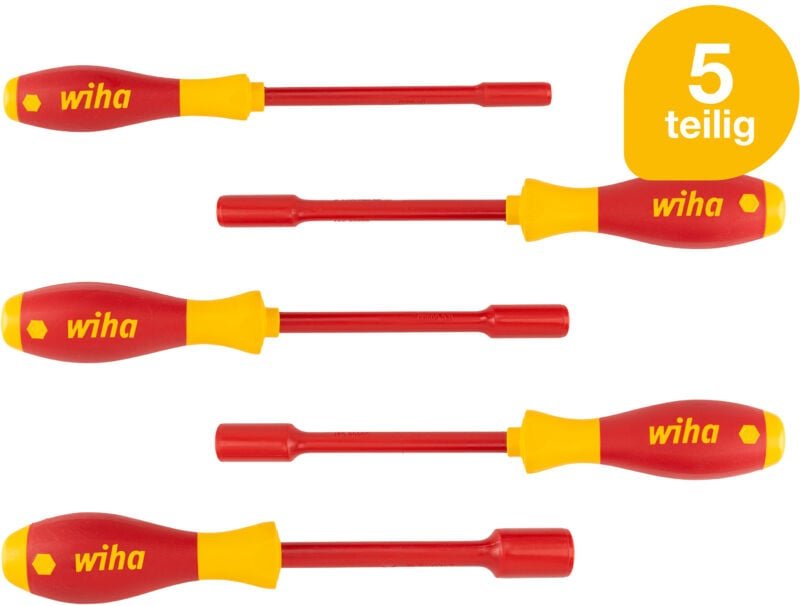 Steckschlüssel Schraubendreher Set SoftFinish® electric (29466) 5 tlg. i für Außensechskantschrauben i 5,5mm 7mm 8mm 10m...