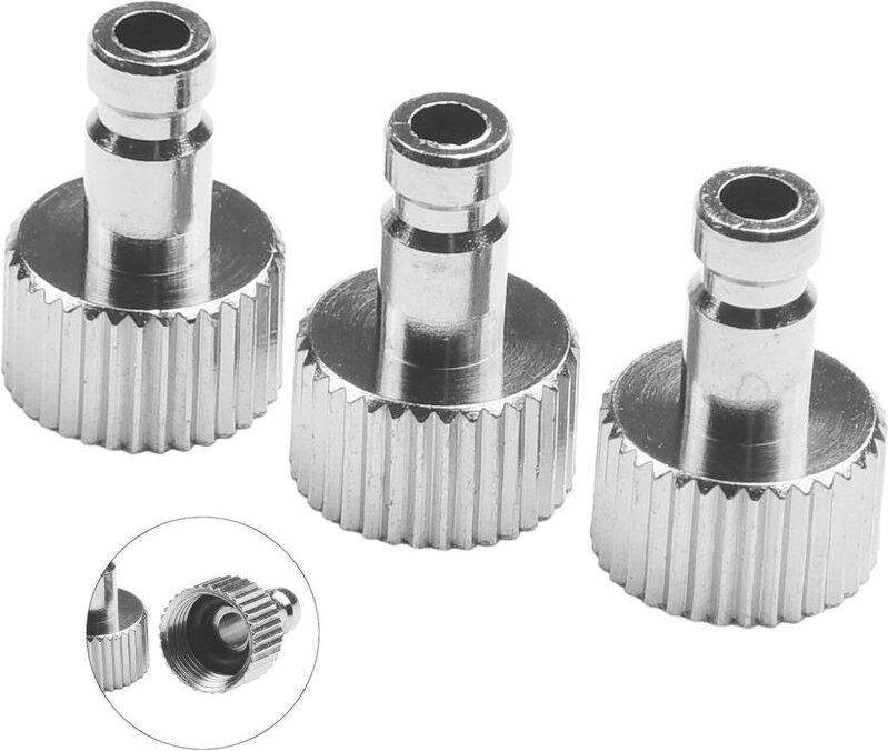 Set mit 3 Schnellkupplungen 1/8" BSP-Außengewinde auf G1/8" für Airbrush und Druckluftschlauch