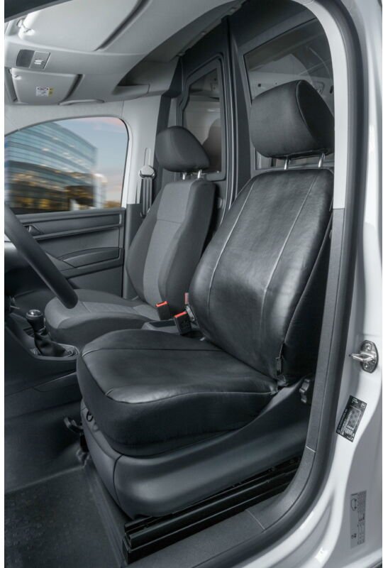 Walser - Passform Sitzbezug aus Kunstleder kompatibel mit vw Caddy, Einzelsitz vorne
