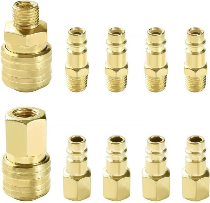 10-teiliges 1/4"-BSP-Pneumatikkupplungsset, europäische pneumatische Schnellkupplung, Kompressor-Luftanschluss, für Komp...