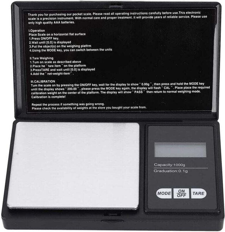 Tragbare digitale Schmuckwaage von Ulisem, Mini-Taschenwaage mit LED-Anzeige, Präzision 0,1 g/0,1 g, zum Wiegen von Gold...