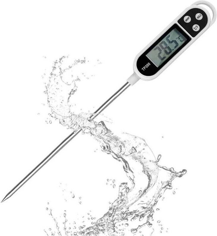Digitales Thermometer mit langer Sonde und LCD-Bildschirm, sofortige Ablesbarkeit, geeignet zum Grillen, für Öl, Fleisch...