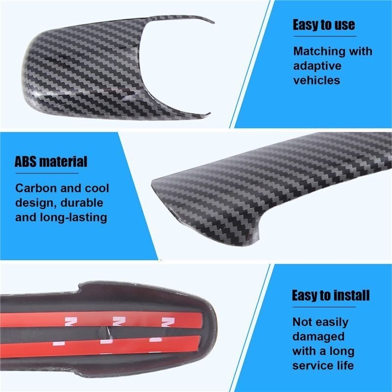Kohlefaser Auto TüR Griff Abdeckung für 2 3 6 TüR Griff Dekoration TüR Griff Abdeckung Verkleidungen mit SchlüSsellosen ...