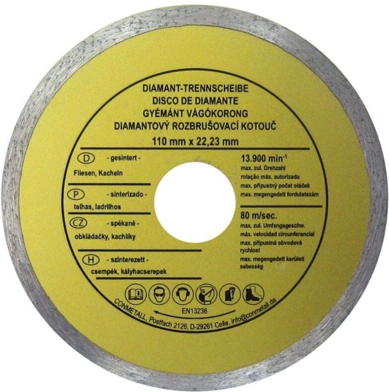 CON P Trennscheibe 110 x 22,23 mm Diamant für Fliesen für Winkelschleifer