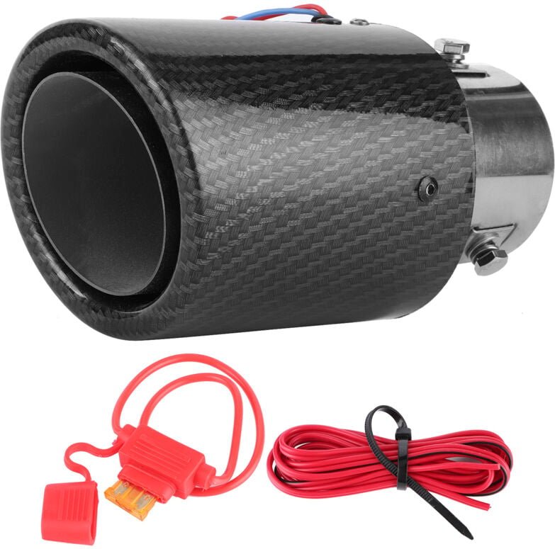 Modifiziertes Auspuffendrohr, Auspuffrohr aus Kohlefaser mit 6,3 cm Lichteinlass und 8,9 cm Auslassspitzen.