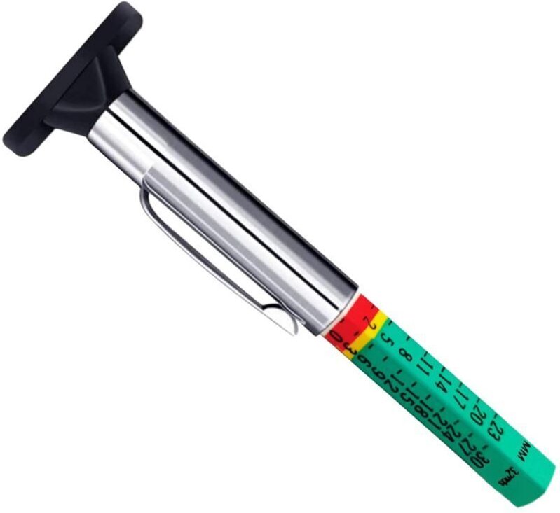 6-seitiger Reifentiefenmesser, farbcodiert, Messwerkzeug in 25 mm/32 Knoten