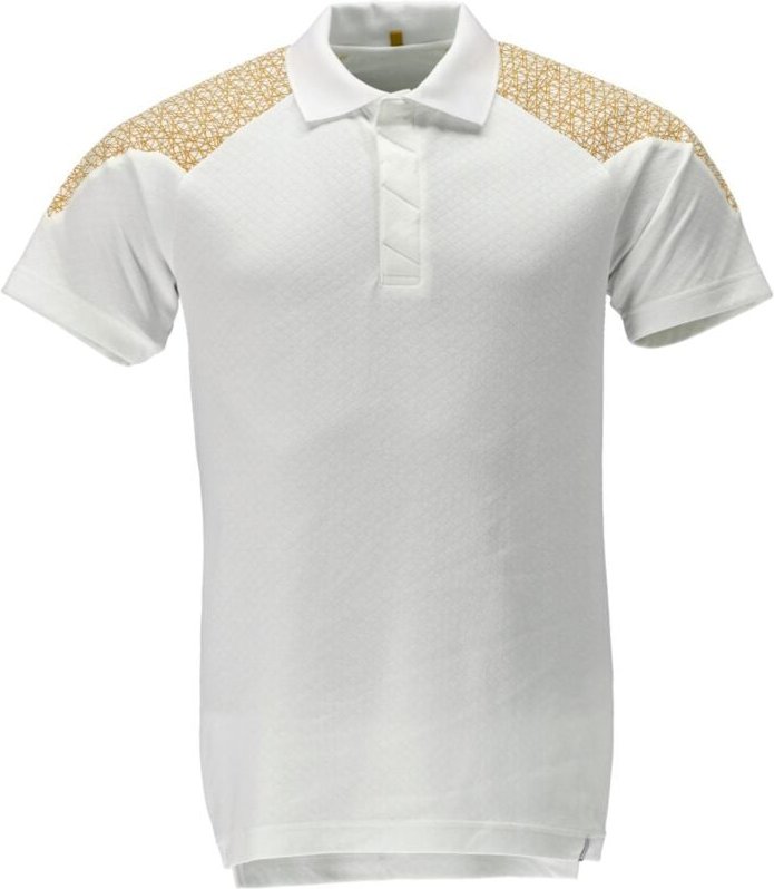 Mascot Polo-Shirt, Kurzarm Polo-shirt Gr. 6XL, weiss/currygelb