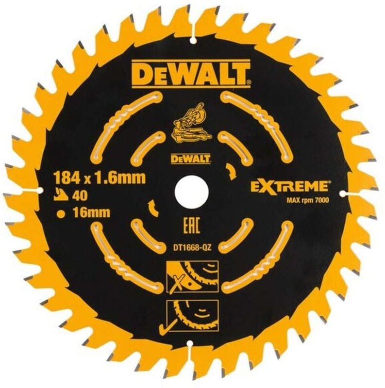 DeWALT Zubehör - Sägeblatt 184x16 mm, 40 Zähne DT1668