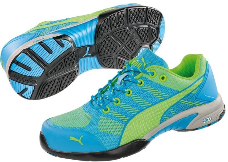 Puma Safety Shoes - Damensicherheitsschuh Knit Blue Wns Low Gr.40 blau/grün S1P hro src EN20345