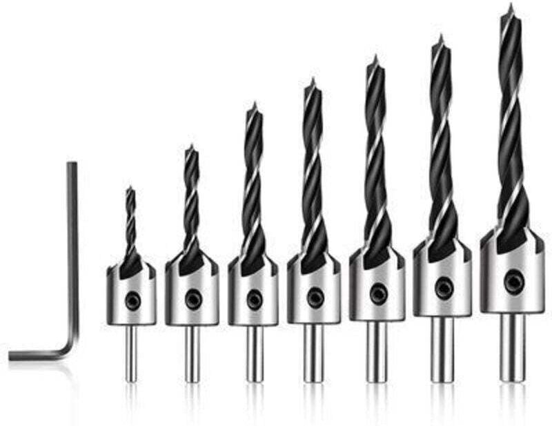 Fraises À Bois HSS Avec Clé Hexagonale Pour Chanfreinage Et Alésoir Tailles 3 4 5 6 7 8 10 Mm