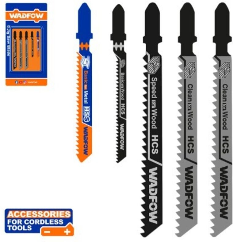 WADFOW 5-teiliges Stichsägeblatt-Set – HCS und HSS, schneidet Holz, Kunststoff und Metall