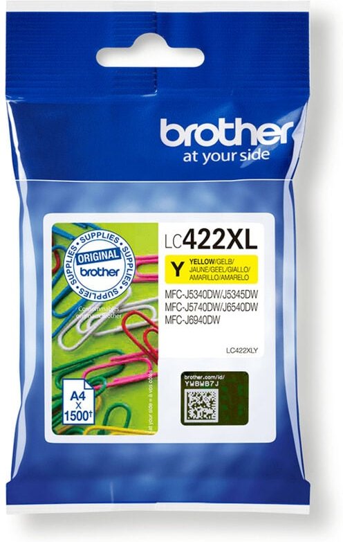 Brother - Tintenpatrone Originalzubehör LC-422XLY ca. 1.500 Seiten gelb