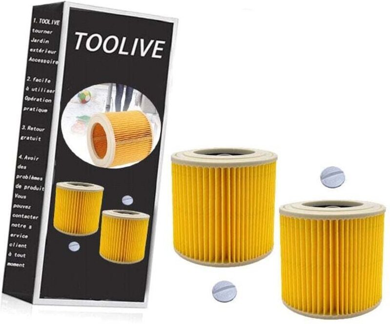 Kartuschenfilter, 2er-Pack Kärcher Staubsaugerfilter, für Kärcher WD3 Premium, WD2, WD3, WD3P, MV2, MV3 - WD3 Filter - E...