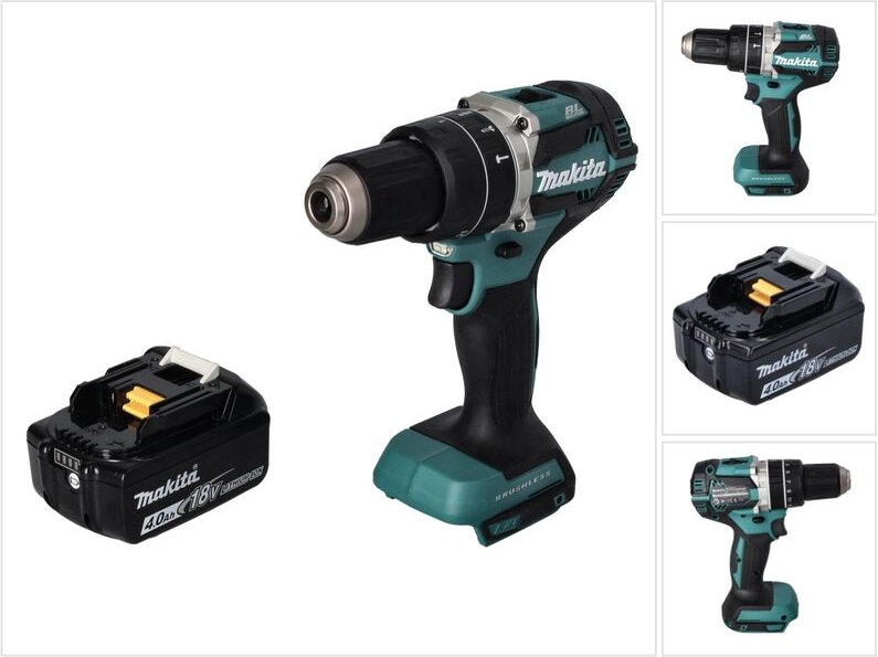 Makita DHP 484 M1 Akku Schlagbohrschrauber 18 V 54 Nm Brushless + 1x Akku 4,0 Ah - ohne Ladegerät