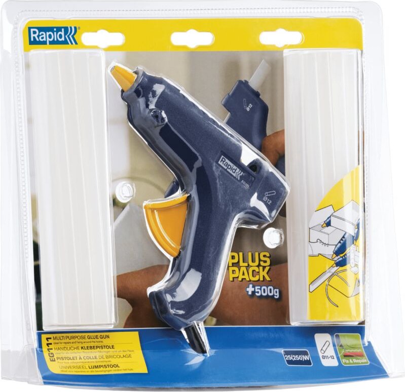 EG111 Klebepistole für 12 mm Klebestifte - Blister + 500g Kleber isaberg - 40303076 - Rapid