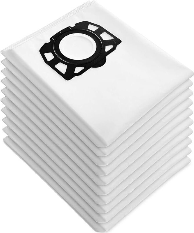 10er-Pack Staubsaugerbeutel für Kärcher WD4, WD5, WD6, MV4, MV5, MV6 – Waschbare Staubsaugerbeutel für Nass- und Trocken...