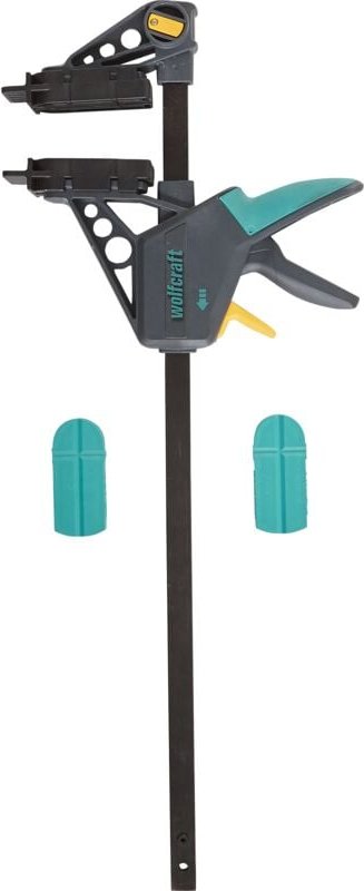 Wolfcraft - i Montagezwinge für Terrassendielen i 6985000 i Spannkraft 120 kg, Spannweite 450 mm, zum Ausrichten von Ter...