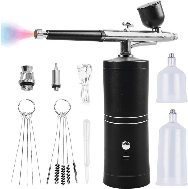 Kabelloses Airbrush-Set, tragbare Airbrush-Pistole, wiederaufladbares Airbrush-Set, kabellose Airbrush mit Kompressor, f...