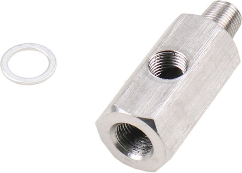 Edelstahl-Turbolader-Anschluss 1/8 Zoll BSPT Öldrucksensor T-Stück zum NPT-Adapter Turbo-Versorgungsleitungsmessgerät