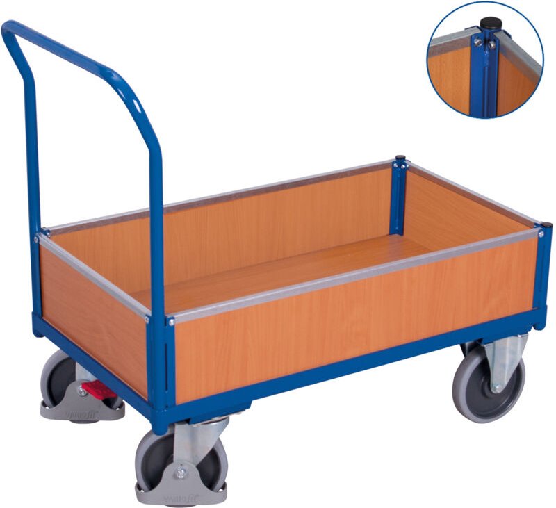 VARIOfit Kastenwagen mit 4 Holzwänden 1010x550mm Anthrazitgrau RAL 7016