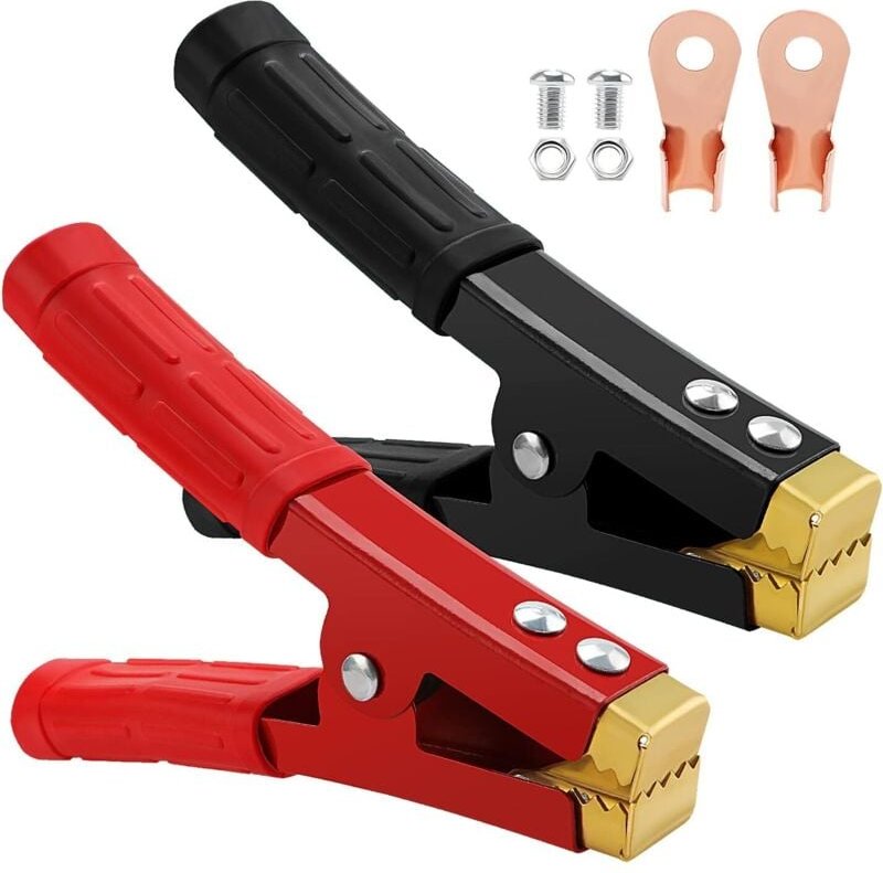 Lablanc - 2 Stück 1000 a Batterie-Krokodilklemmen, Kupfer-Autobatterieklemme, Auto-Starthilfeklemme, für Autobatterie-La...