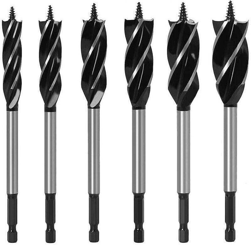 6-teiliges Bohrfutter-Set mit vier Schneiden aus hochkohlenstoffhaltigem Stahl für Holzbohrarbeiten zum Bohren von Löche...