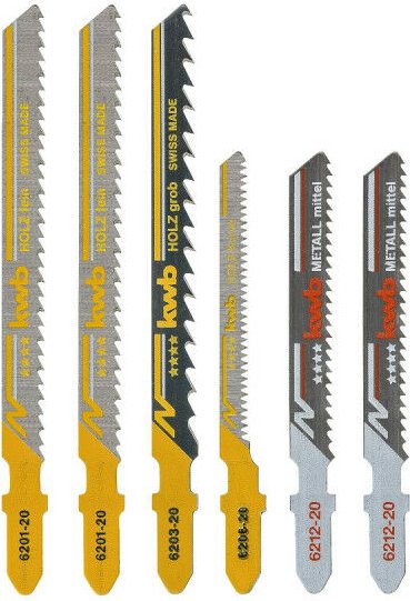 Satz von 6 Stichsägeblättern für Holz und Metall KWB