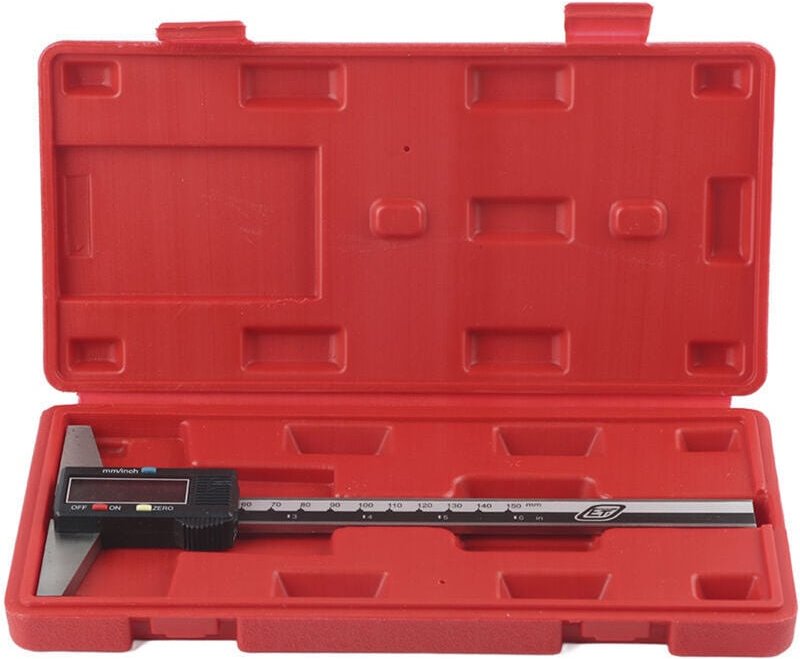Hochpräzises digitales Tiefenmessschieber-Messwerkzeug aus Edelstahl, 0–150 mm, 0,01 mm