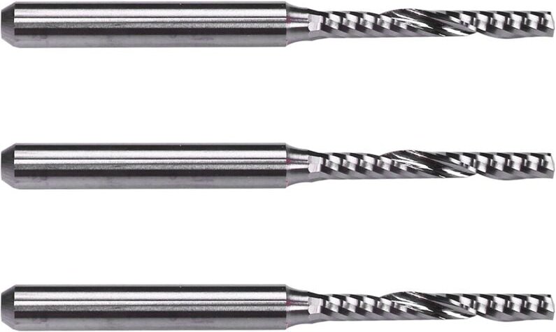 Tlily - 3X 2Mm x 15Mm Metall Einzel Flöte Spiral Stirn Fräser Cnc Fräser Bit