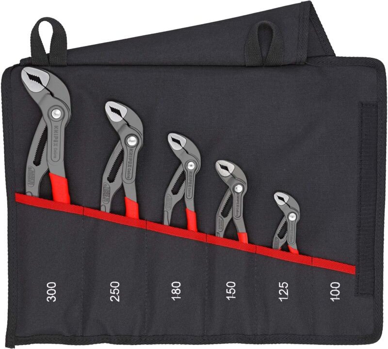Knipex - Wasserpumpenzange Cobra Set 00 19 55 S5, 5-teilig, 125 bis 300 mm