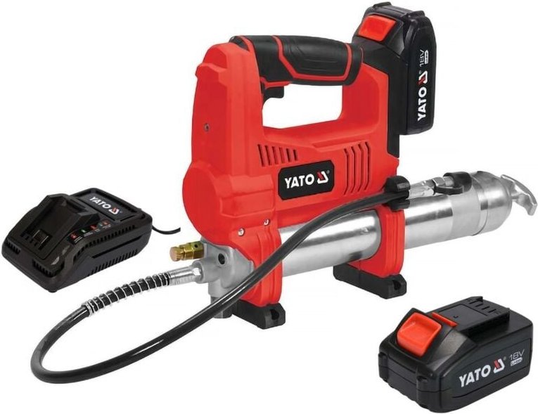 Akku Fettpresse 18V 620 Bar Zylinder mit Akku 3Ah und Ladegerät Akku-Presse Fett