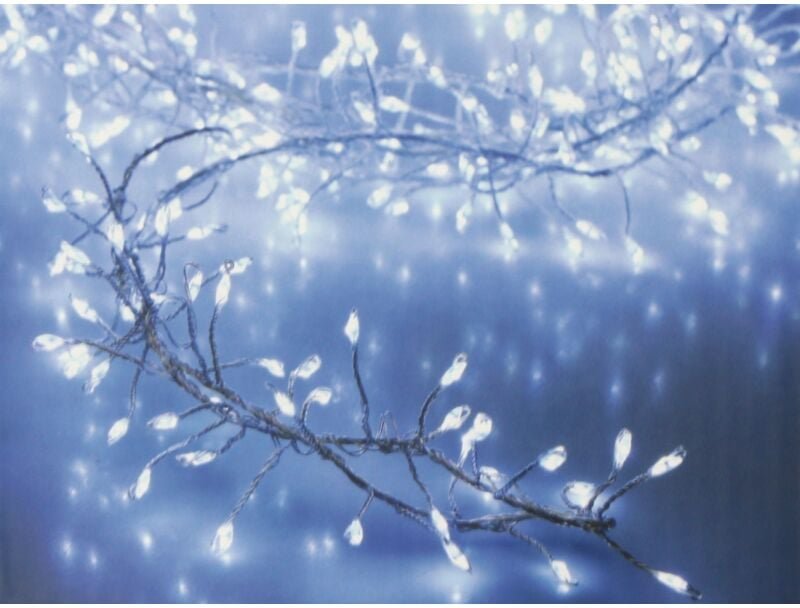 Feste, batteriebetriebene Thorn-Girlande mit 100 kaltweißen LEDs, 1,5 m