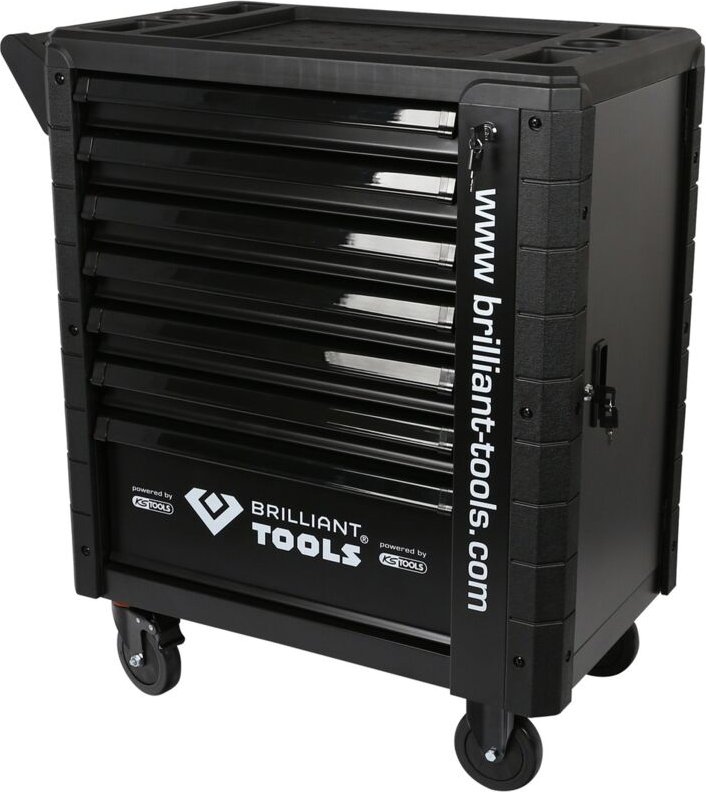 Brilliant Tools Werkstattwagen mit 7 Schubladen und Seitentür, leer