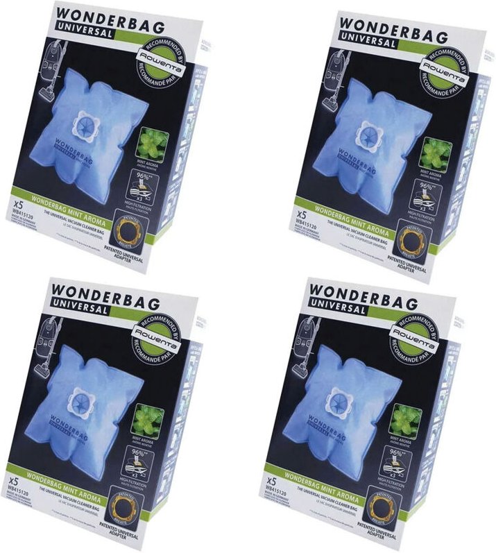 Ersatzteil - Satz von 4 Packungen mit 5 universellen Mikrofasersäcken - - ROWENTA, MOULINEX, CALOR, TEFAL