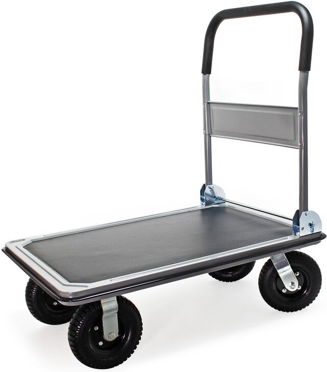 Xpotool - Wiltec Plattformwagen bis 300 kg 895x610x985 mm, Transportkarre klappbar mit Bügelgriff und Anti Rutsch Belag ...