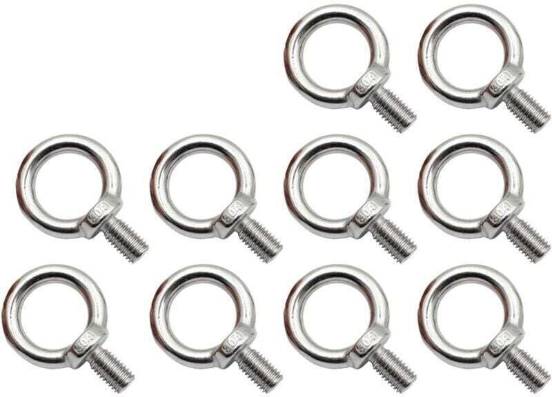 Packung mit 10 M8-Ösenschrauben aus Edelstahl, XU, rostfreie Ösenschrauben, runde Ösenschrauben, Edelstahl 304, korrosio...