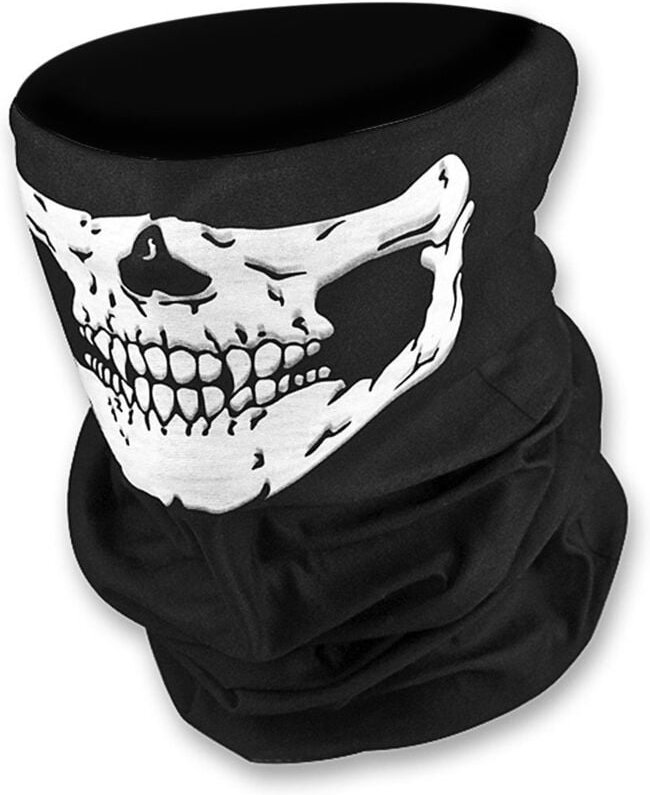 Halbgesichtsmaske mit Totenkopf- und Geistermotiv – Schwarze Motorrad-Sturmhaube für Herren, trendiges Design, dehnbares...