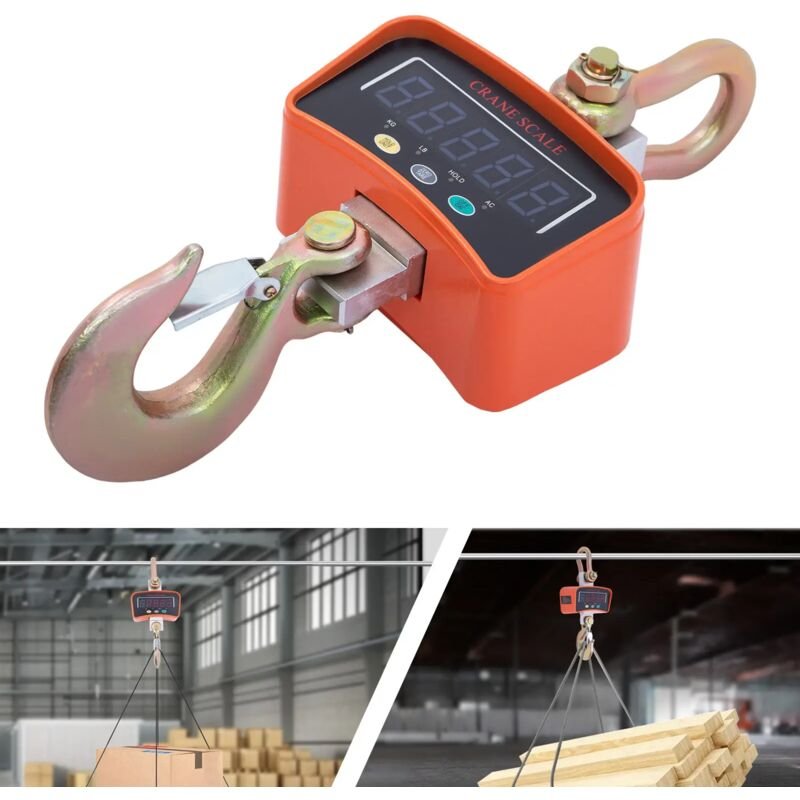 3000 kg Aluminium-Digital-Kranwaage, Lastenwaage, robuste, kompakte Hängewaage, Crane Waage Industriewaage, Material: Al...