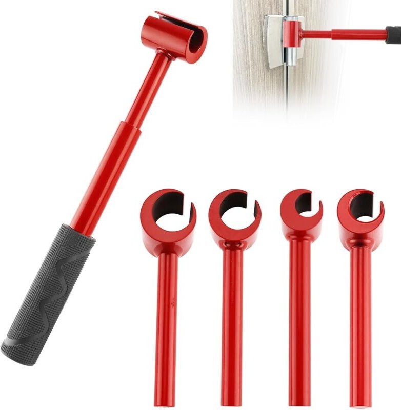 4-in-1 Türscharnier-Einstellwerkzeug, Scharnierspalt-Einstellschlüssel aus Stahl mit 4 Ersatzköpfen für den privaten und...