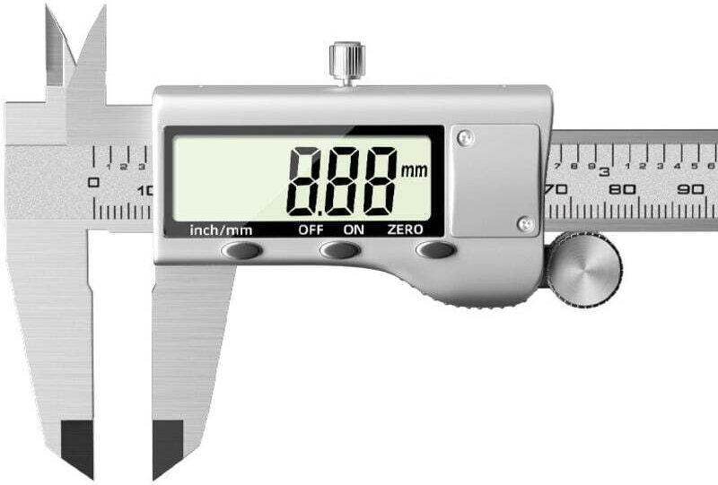 Ce pied à coulisse numérique en acier inoxydable est doté d'un grand écran LCD pour une conversion facile entre les unit...