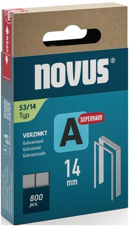 Novus - Steinel - Klammer a 53 14mm superhart 800 Stück Schiebe-FS - 042-0781
