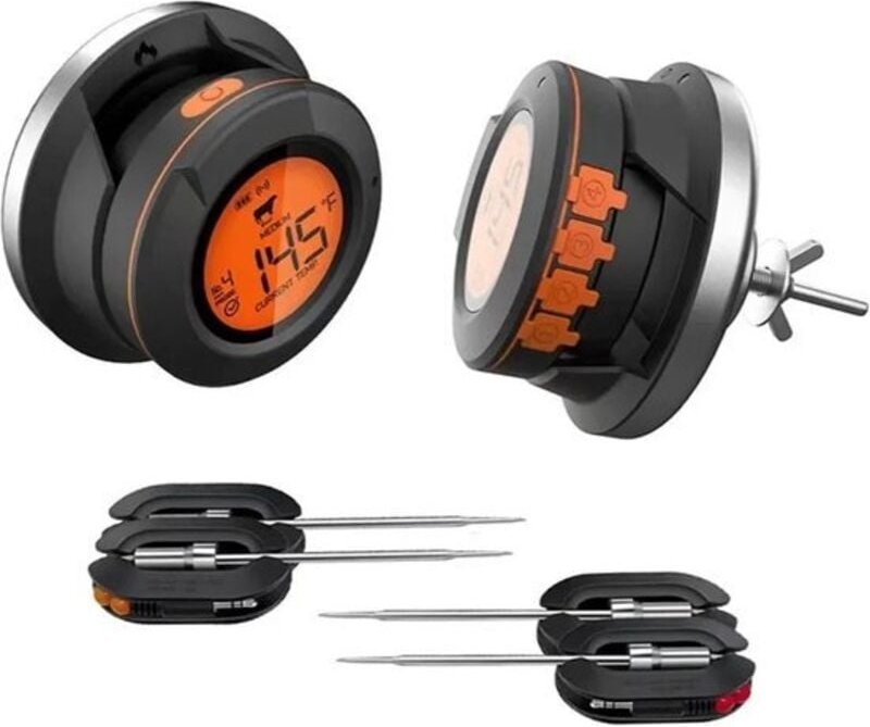 Digitales Grillthermometer – Holzkohlegrillthermometer – Inklusive 4 Temperatursensoren – App inklusive – Bluetooth – Id...