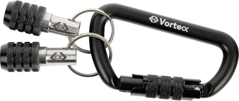 C.K T4574 2 x Vorteck 1/4" Bithalter mit Schnellverschluss am Karabiner
